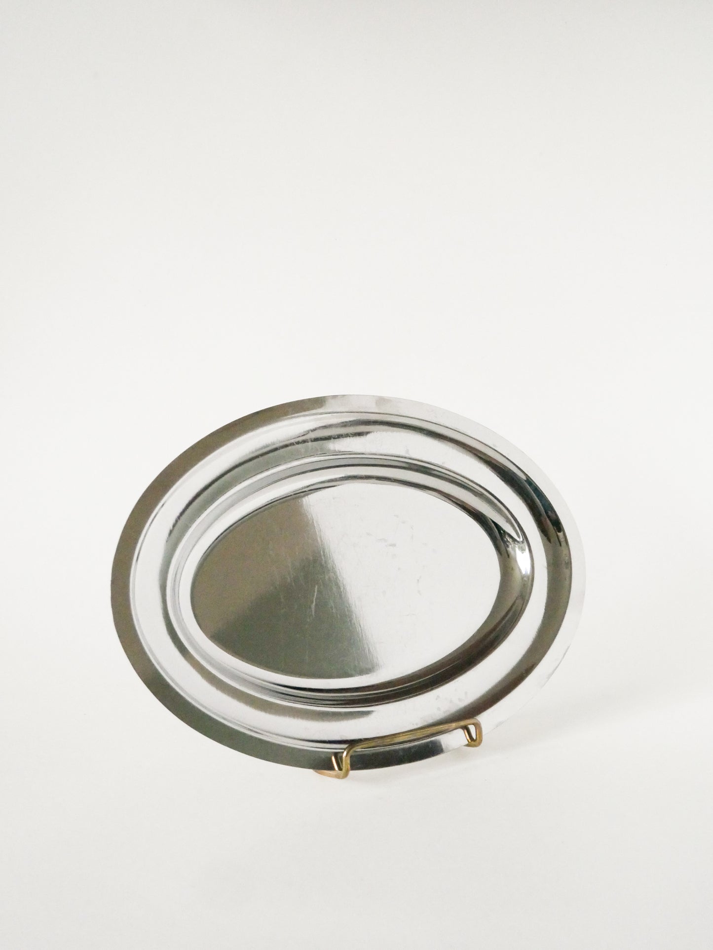 Plat oval en inox, Design, 1970