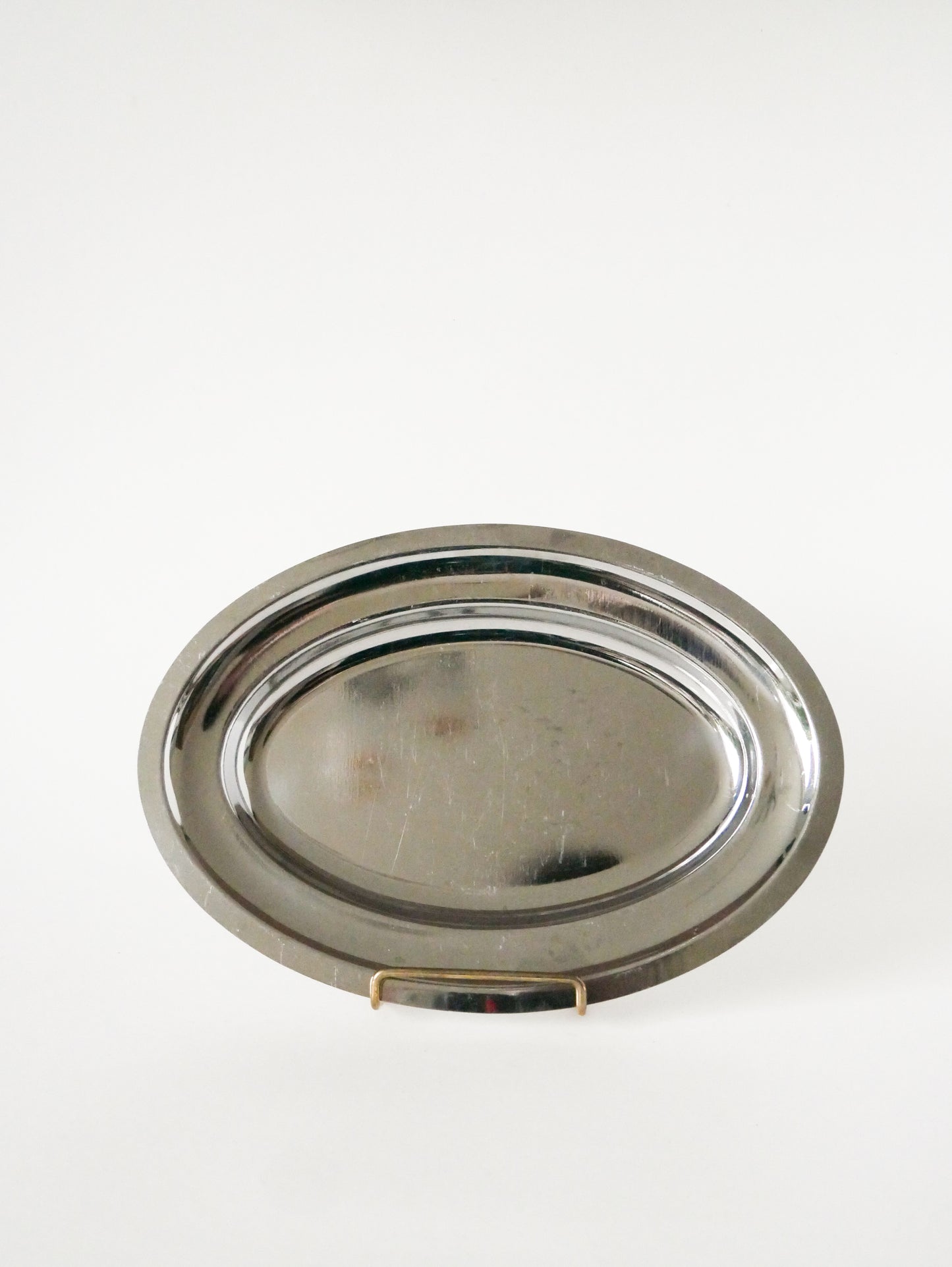 Plat oval en inox, Design, 1970