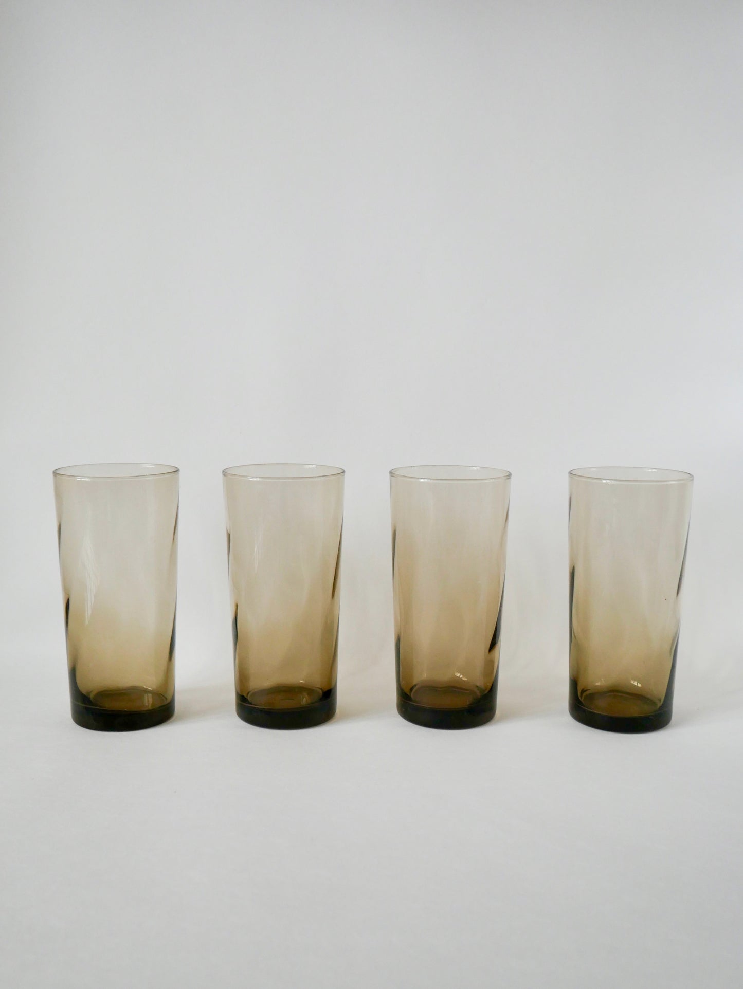 Lot de 4 verres fumés design Long Drink, 1970