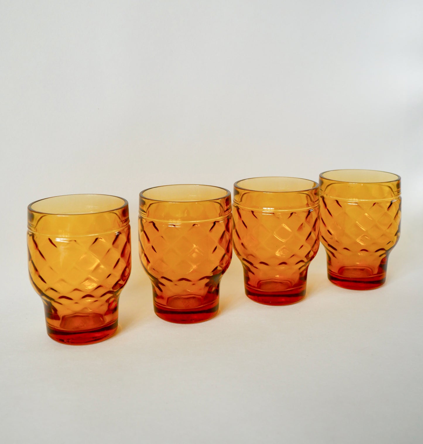 Lot de 4 verres ambrés Pernod, 1970