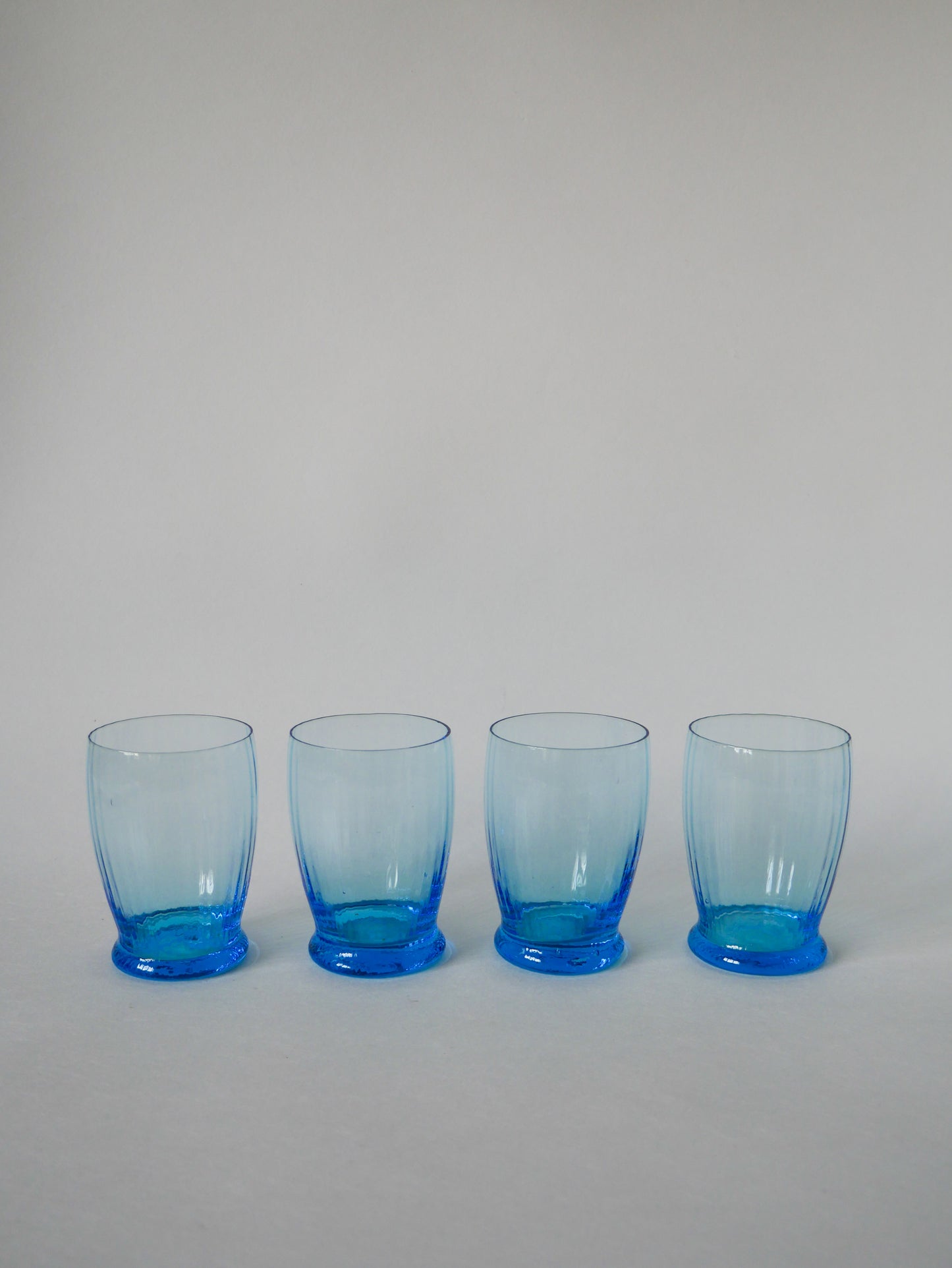 Lot de 4 verres à eau turquoise art déco 1930