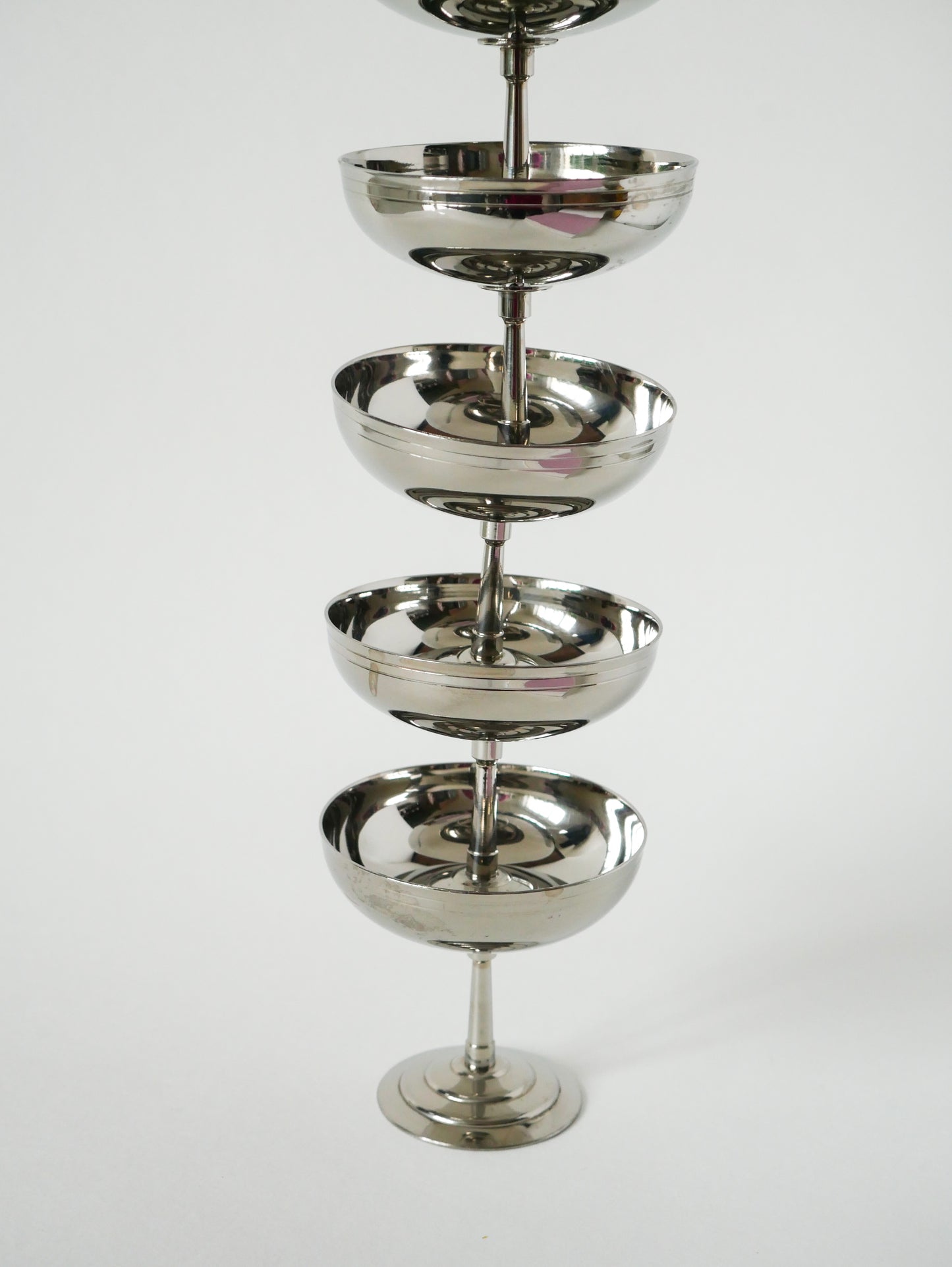 Ensemble de 6 coupes en inox à pieds fin, Design, 1970