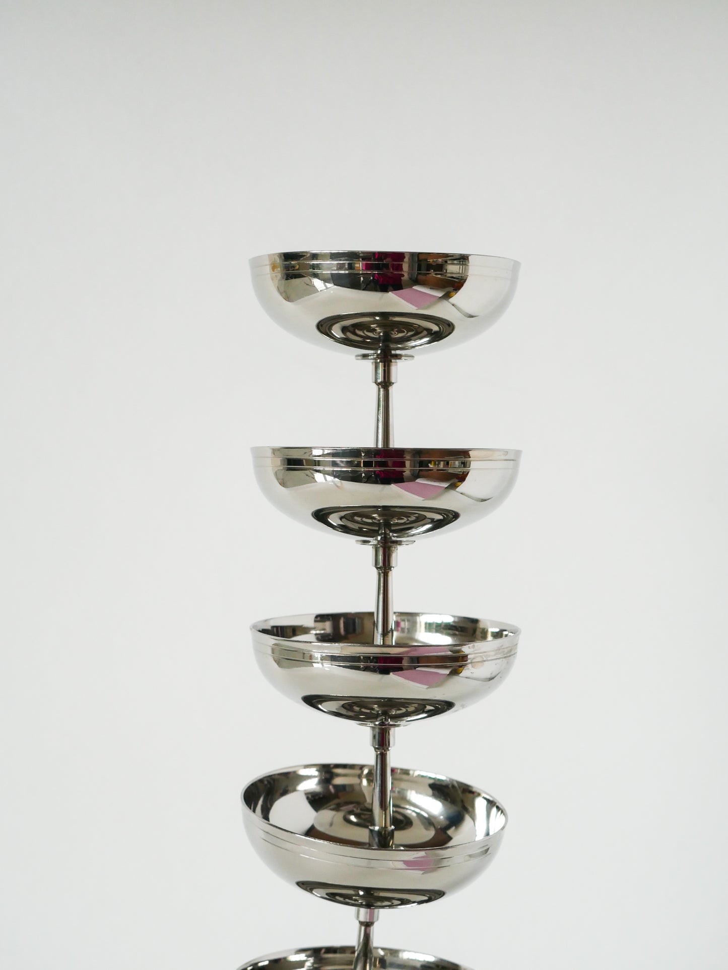 Ensemble de 6 coupes en inox à pieds fin, Design, 1970