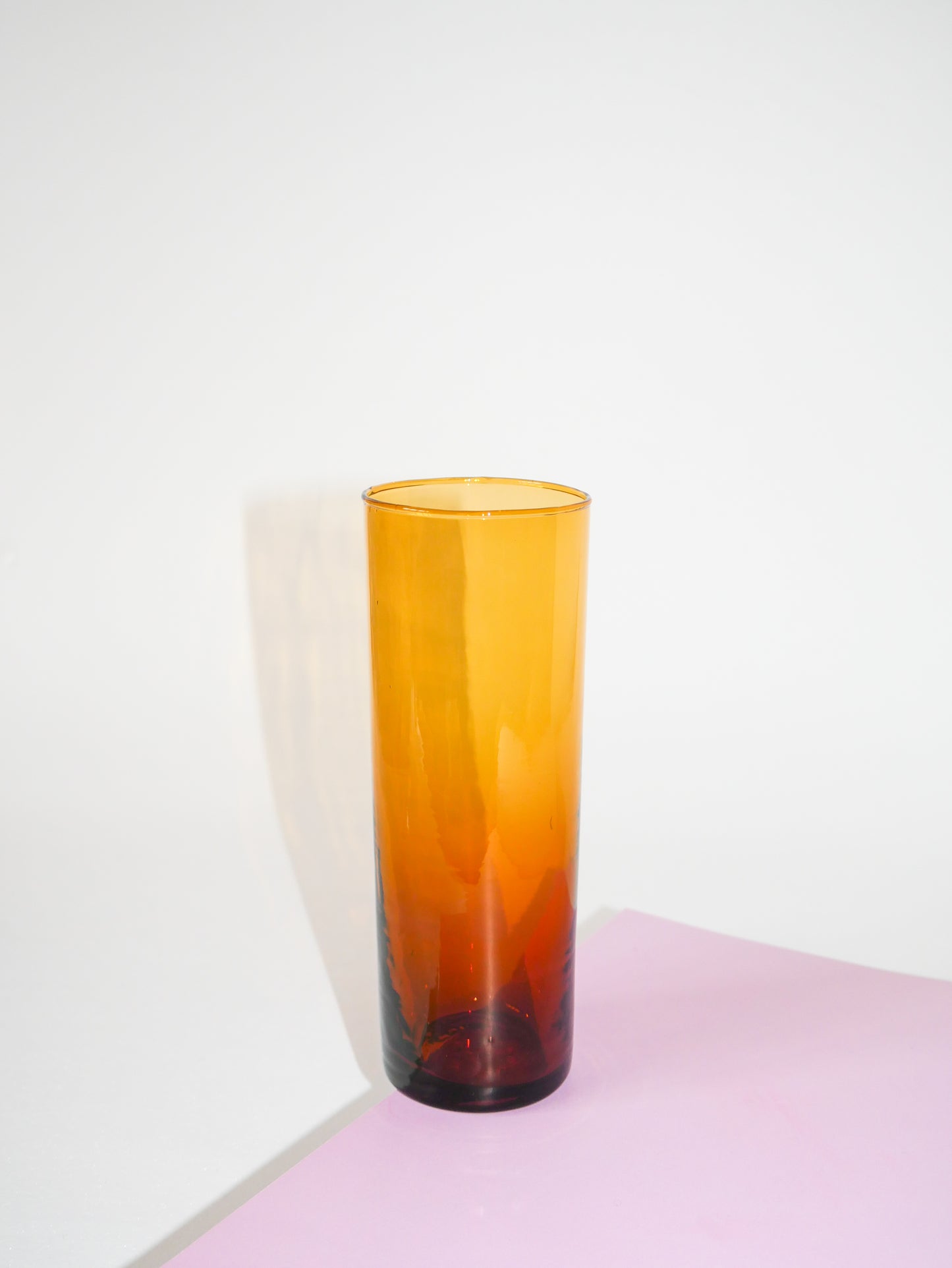 Lot de 6 verres ambrés Long Drink, 1970