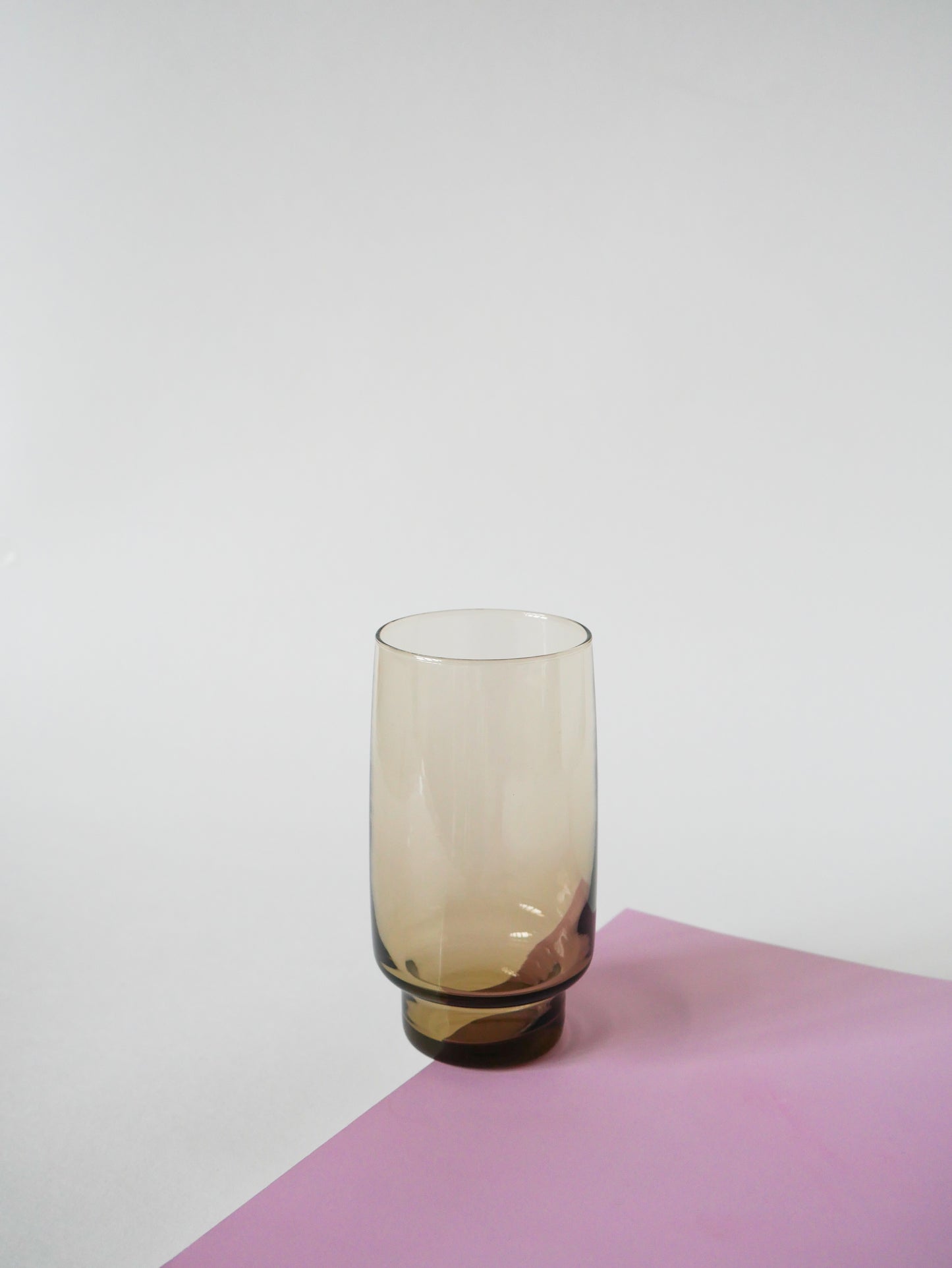 Lot de 7 verres Long Drink en verre fumé, Design, 1970