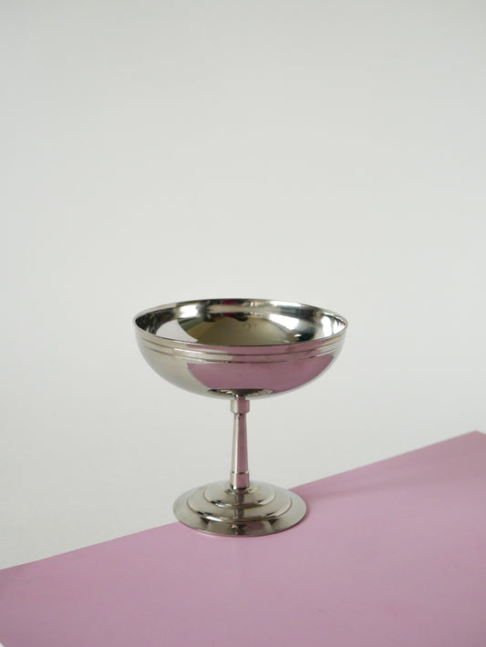 Ensemble de 4 coupes en inox à pieds fin, Made in France, Létang Rémy, Design, 1970