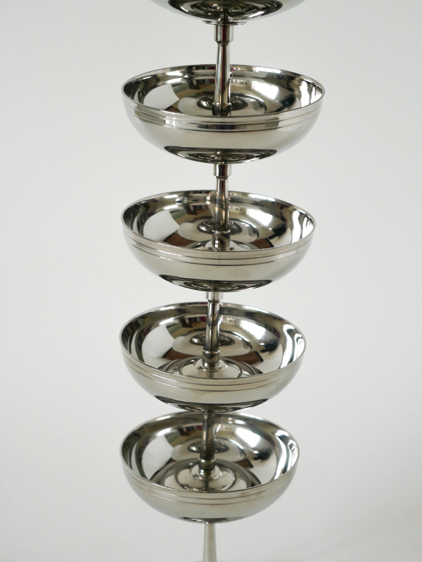 Ensemble de 6 coupes en inox à pieds fin, Made in France, Létang Rémy, Design, 1970