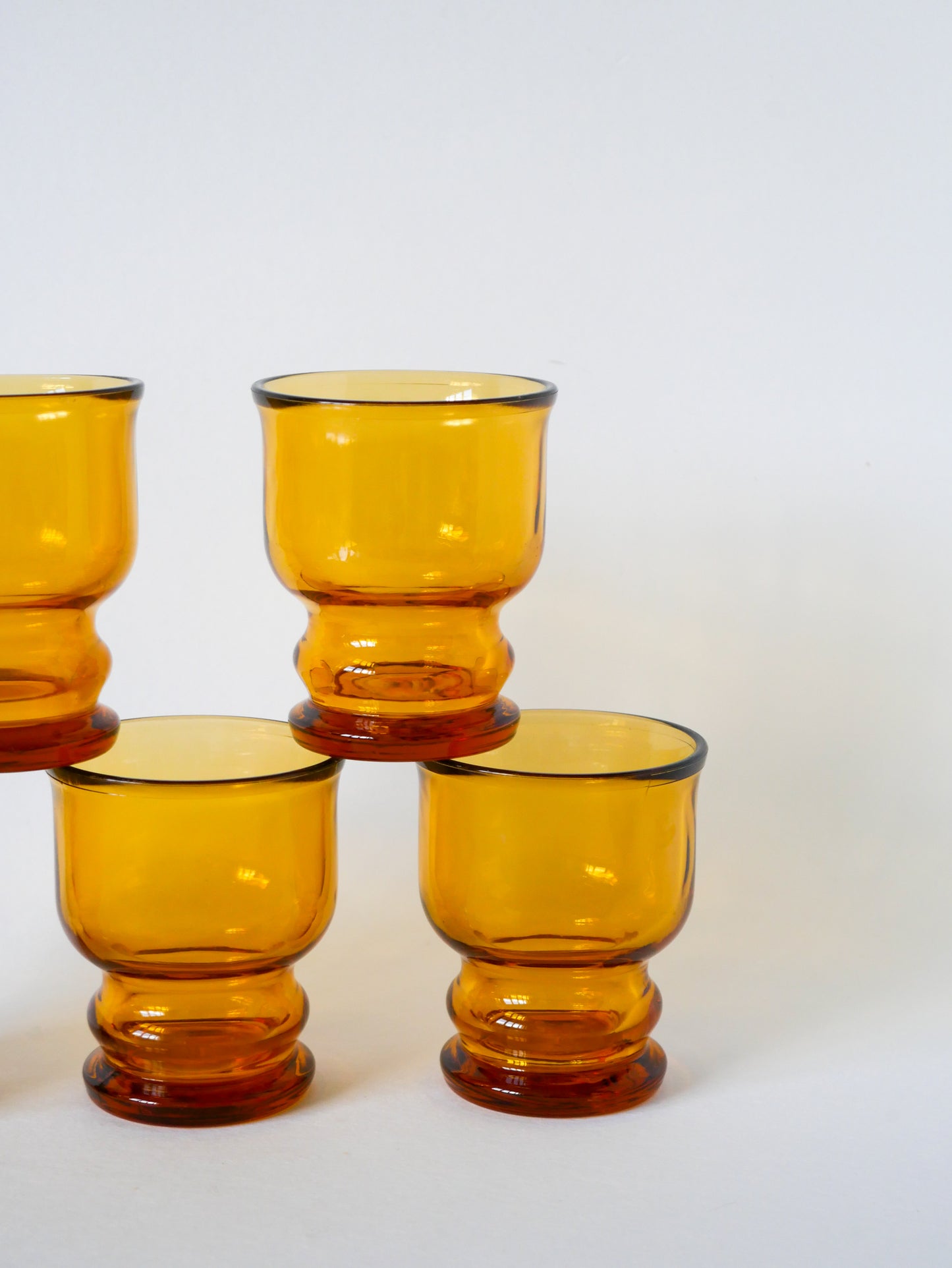 Lot de 5 verres à eau en verre ambré, Pernod, 1970