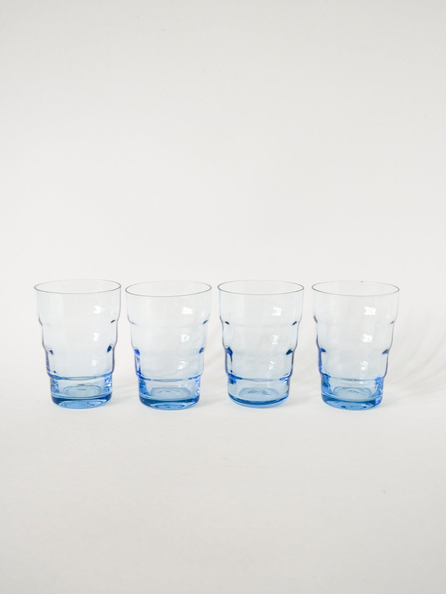 Lot de 4 verres à eau en verre bleu, Art Déco, 1930