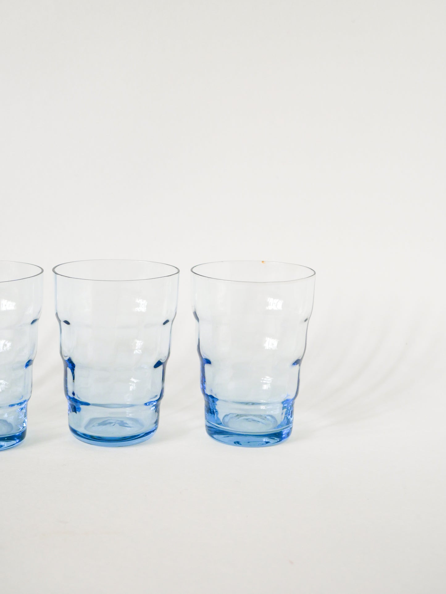 Lot de 4 verres à eau en verre bleu, Art Déco, 1930