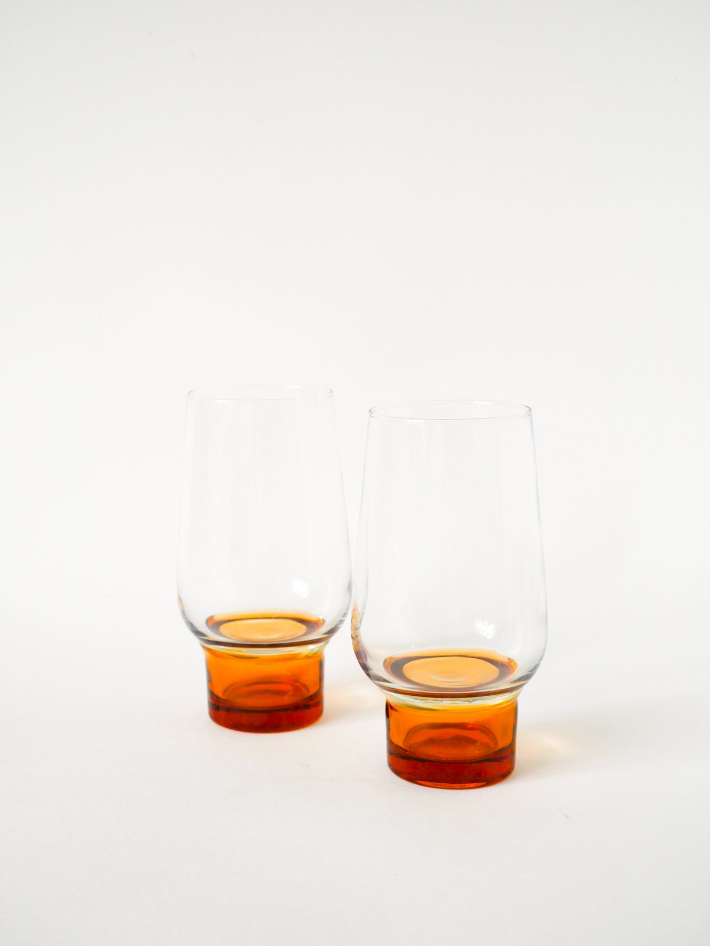 Paire de verres Long Drink, Ambré, Design, 1970