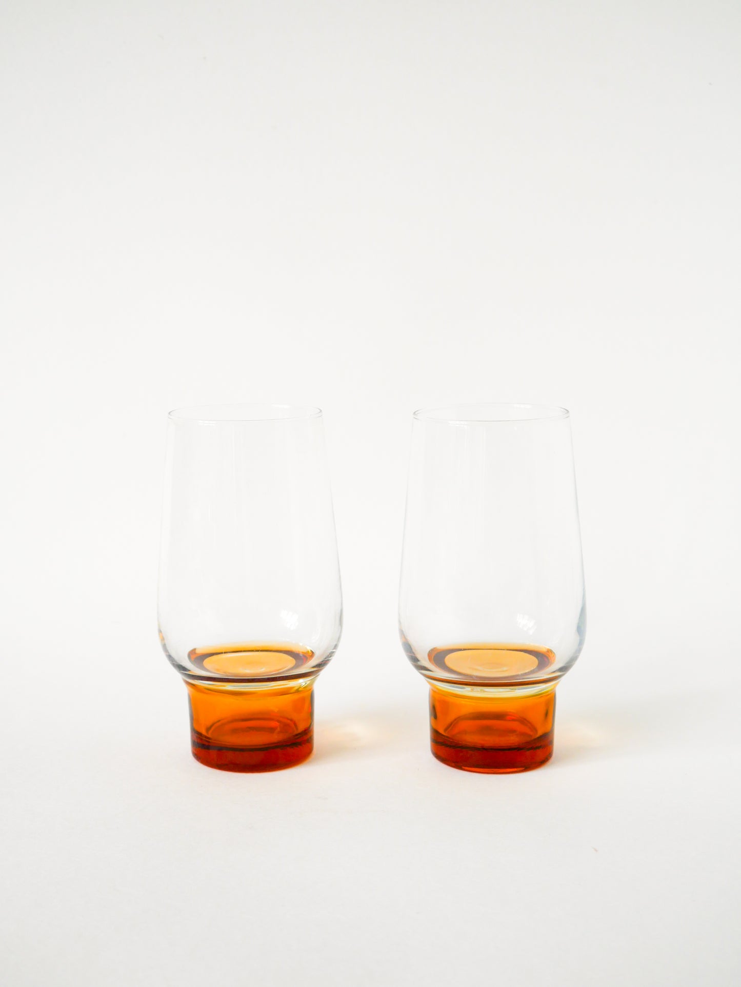 Paire de verres Long Drink, Ambré, Design, 1970