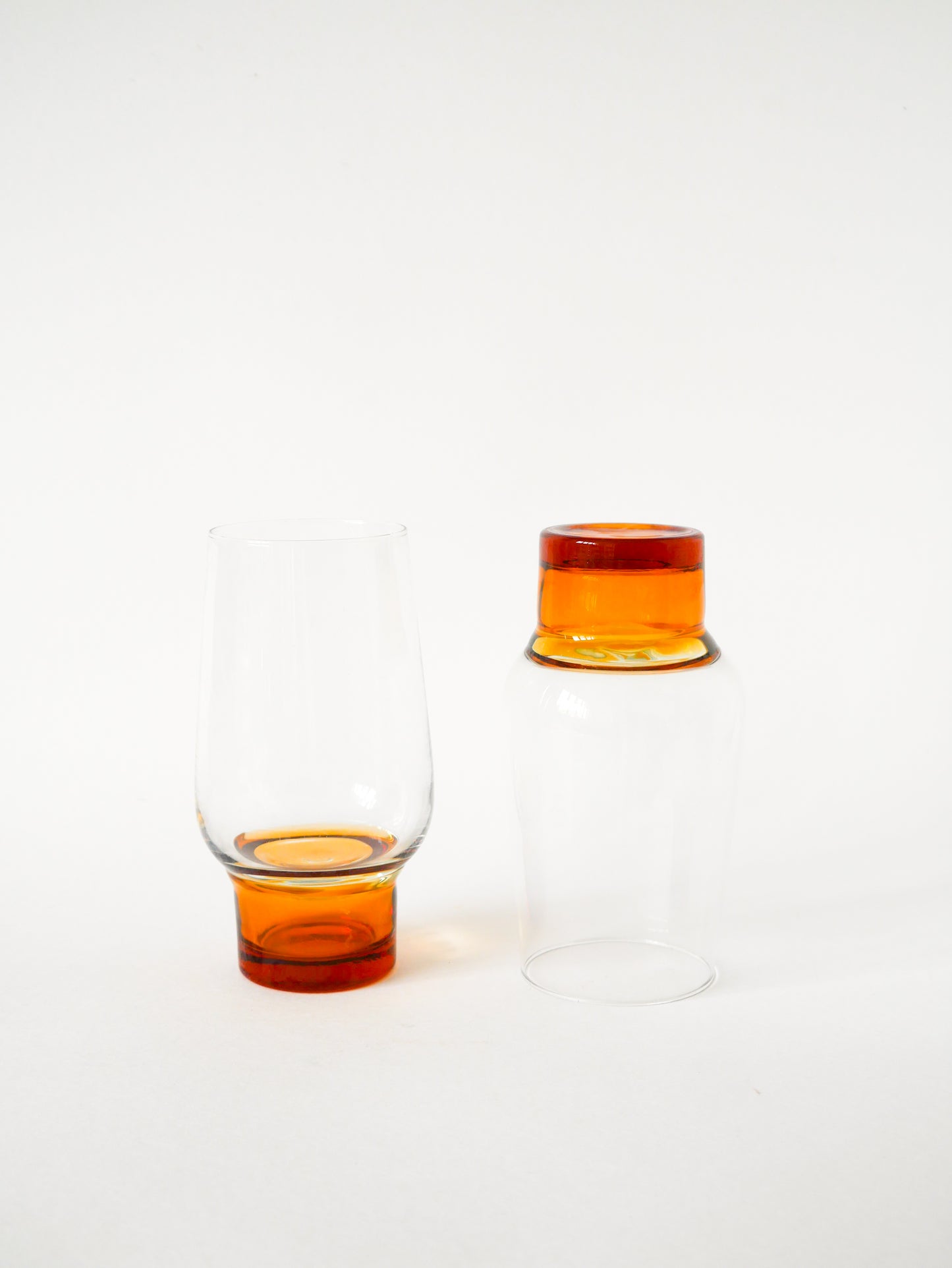 Paire de verres Long Drink, Ambré, Design, 1970