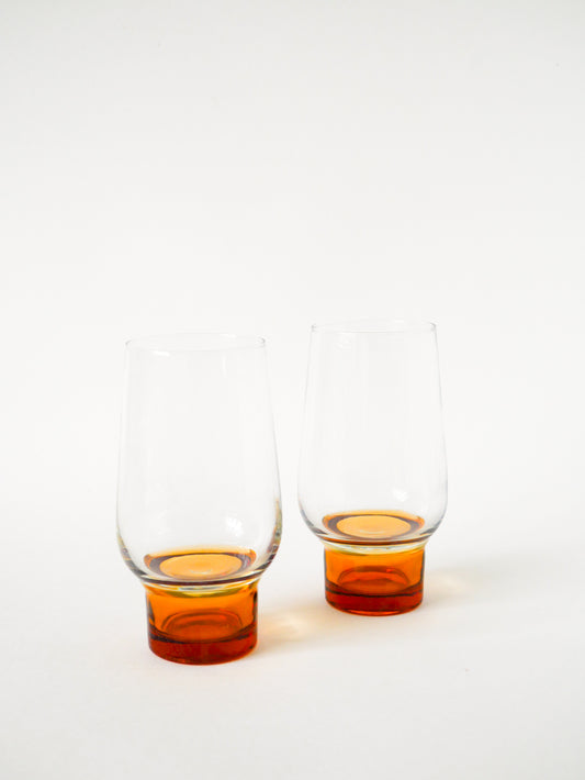 Paire de verres Long Drink, Ambré, Design, 1970