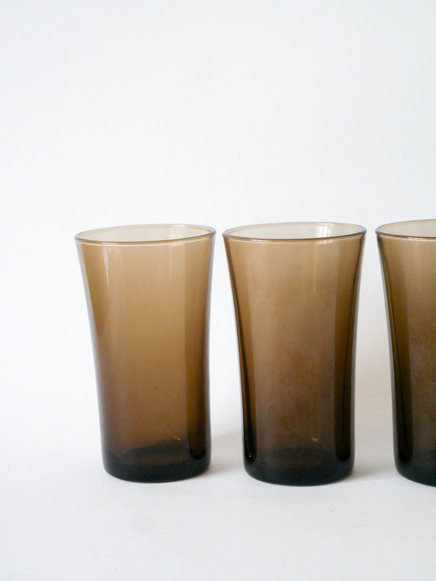 Lot de 4 verres à eau en verre Fumé, Long Drink, 1970