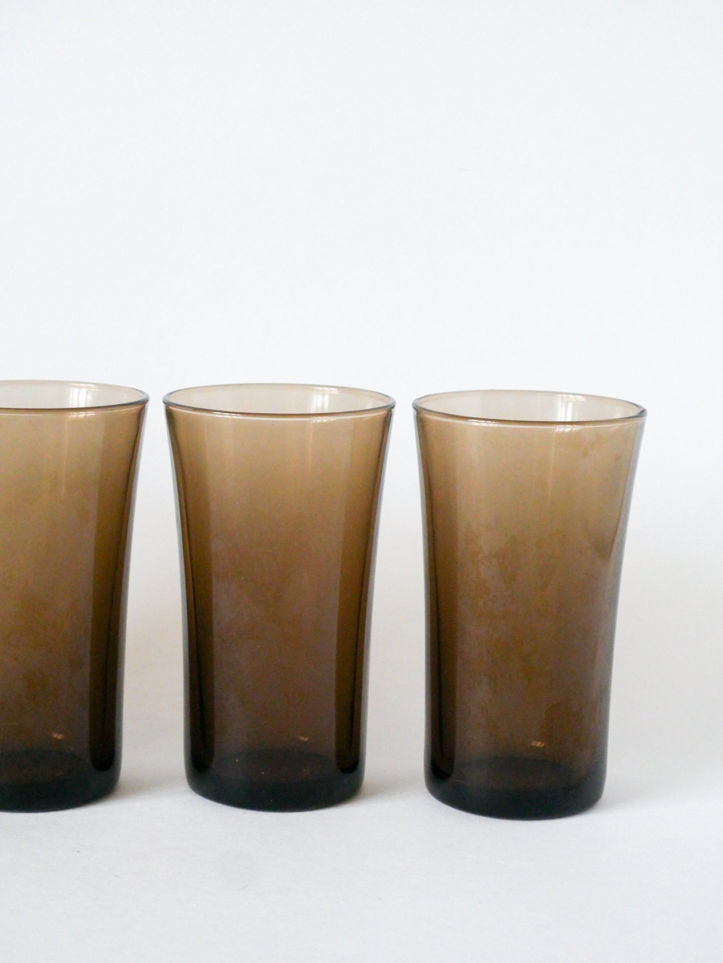 Lot de 4 verres à eau en verre Fumé, Long Drink, 1970