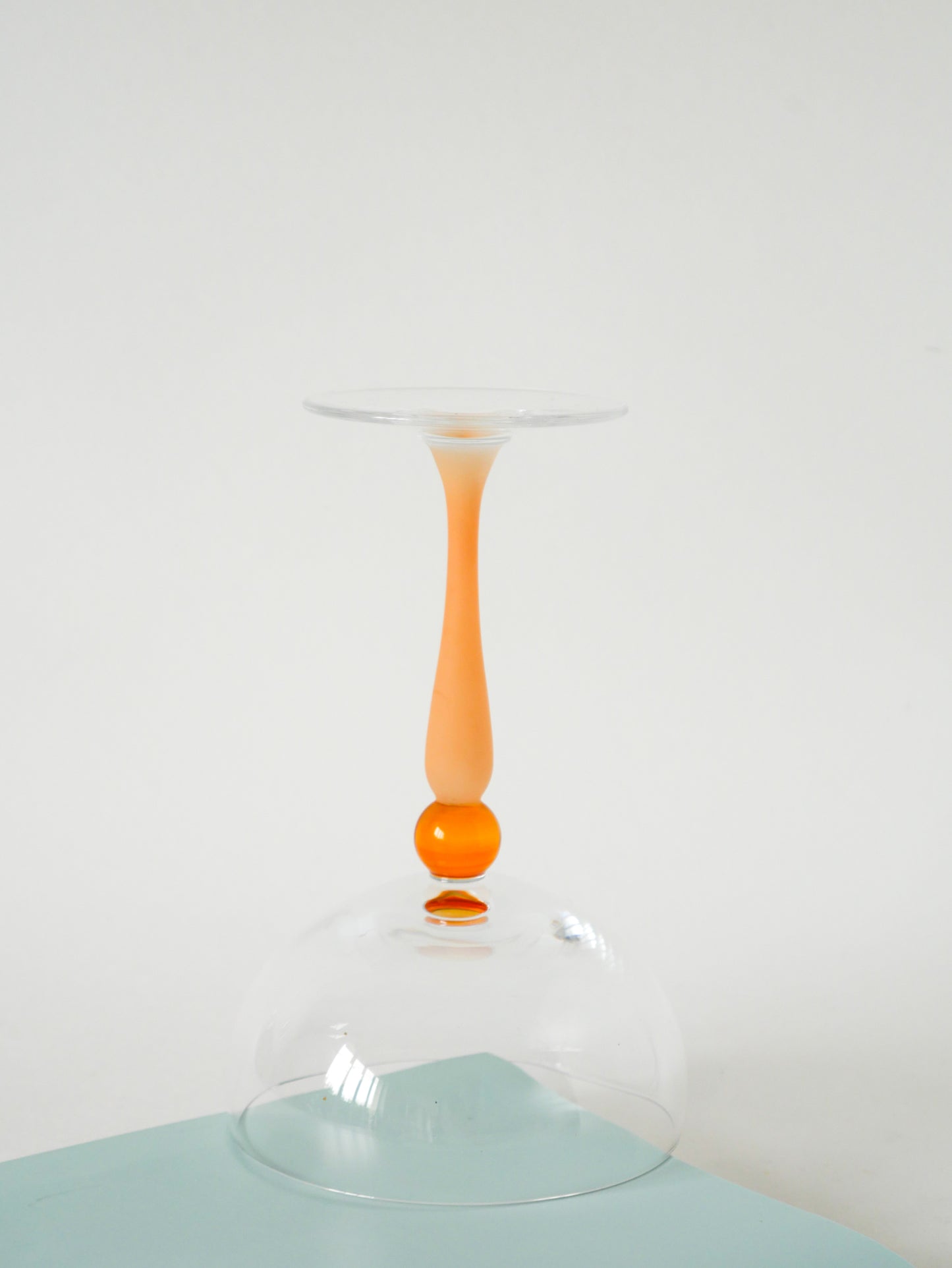 Lot de 5 coupes à champagne en verre dépoli Orange, Art Nouveau, 1900