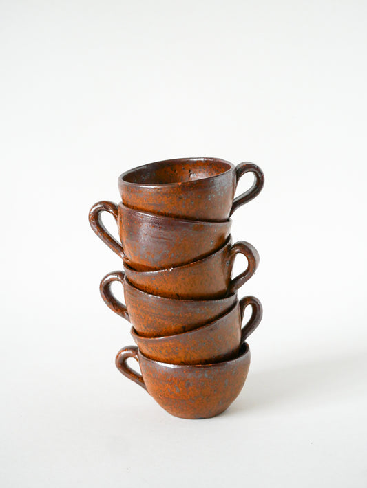 Lot de 6 tasses à café en grès, 1970