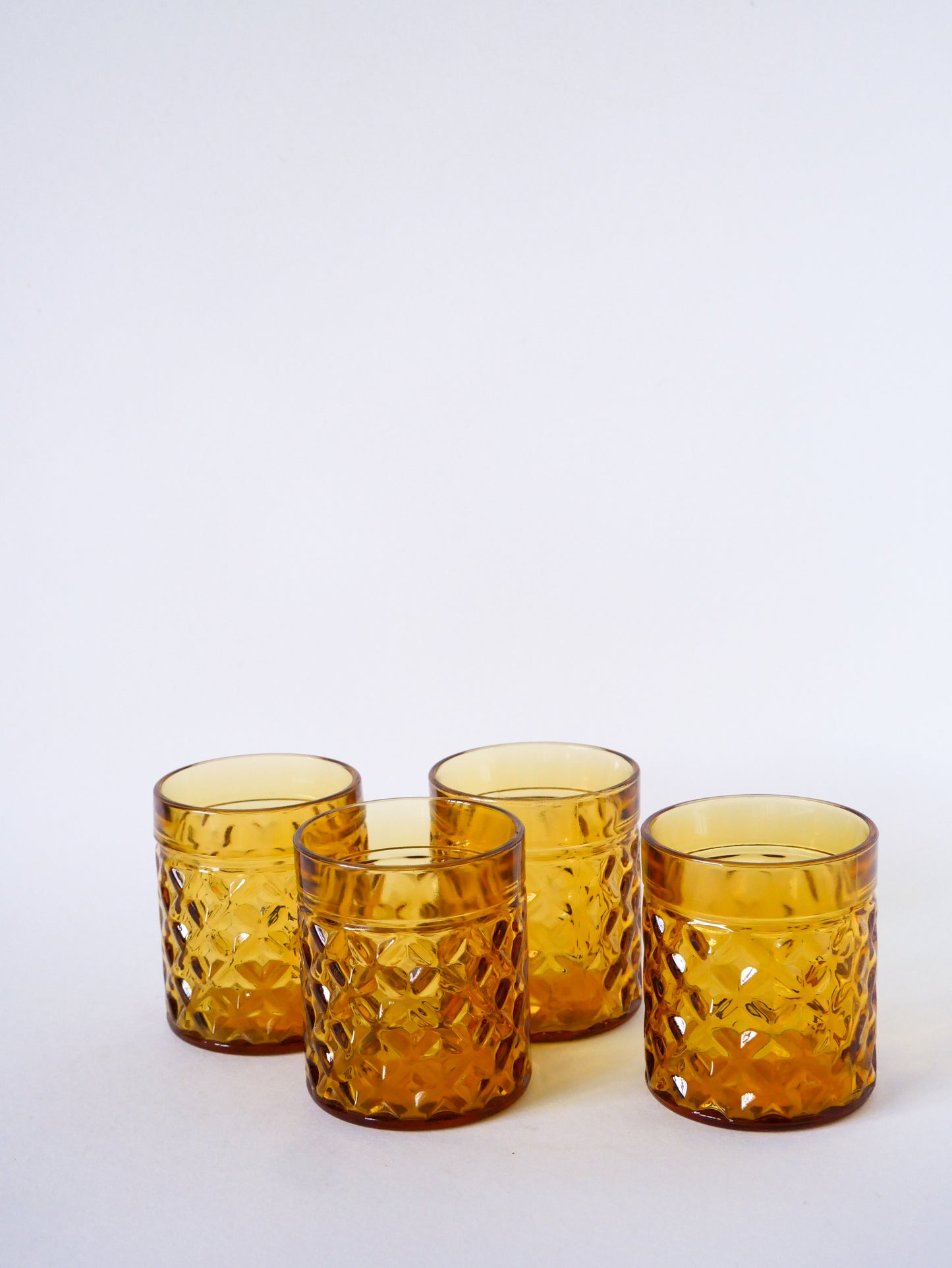 Lot de 4 verres à whisky en verre ambré, 1970