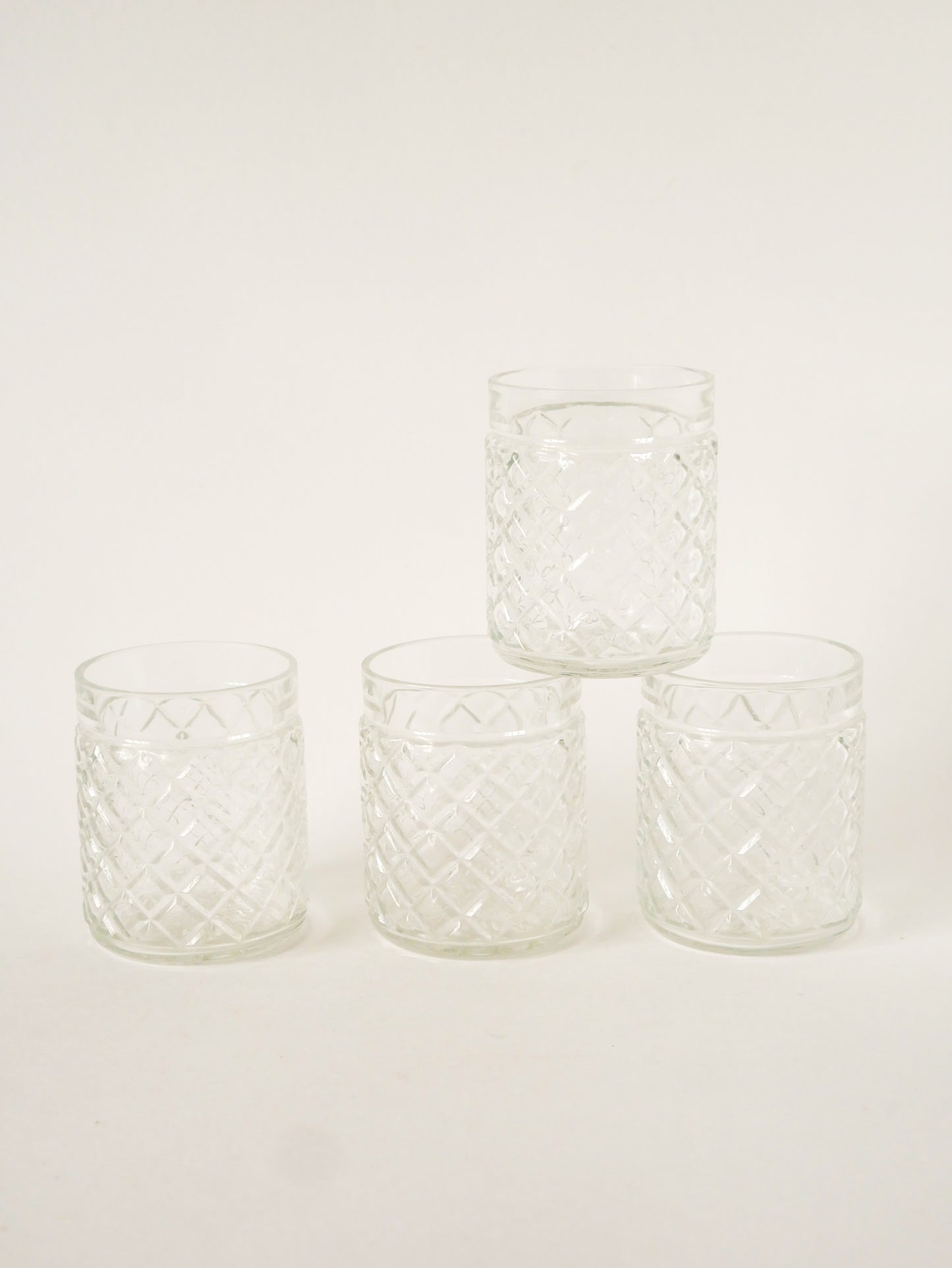 Ensemble de 4 verres à whisky facettés, 1970