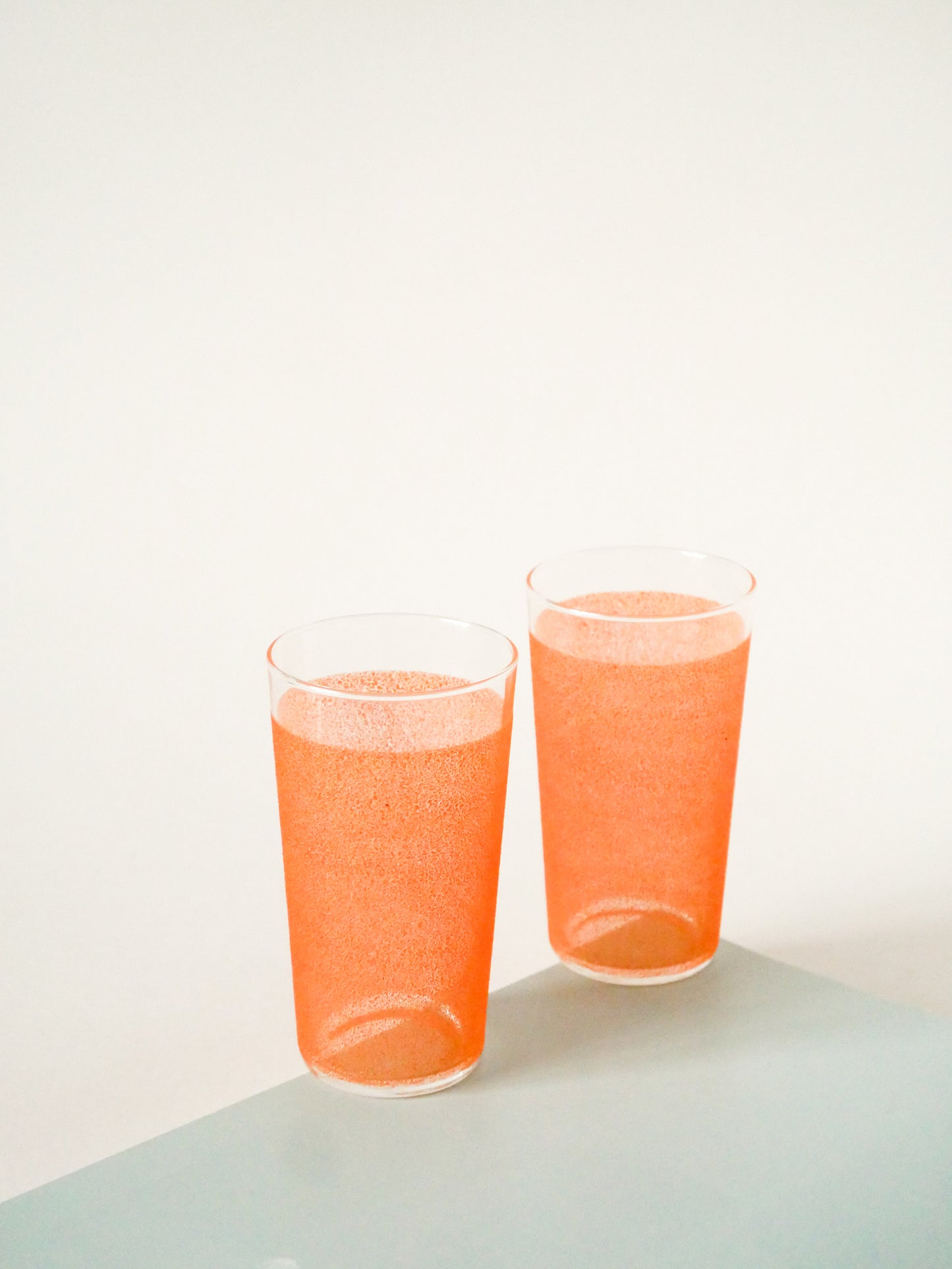 Ensemble de 5 verres à eau granité, Orange, 1950