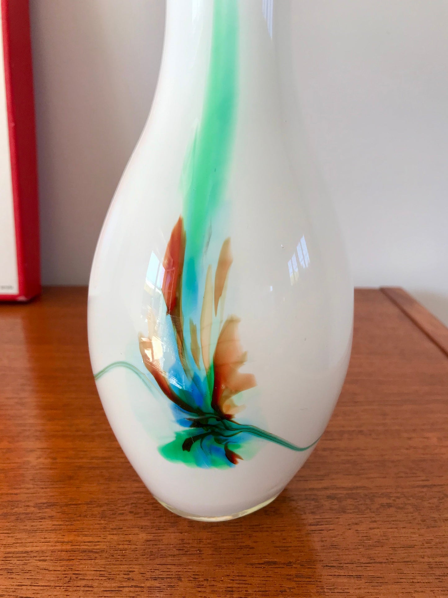 Vase en opaline coloré style Murano années 60