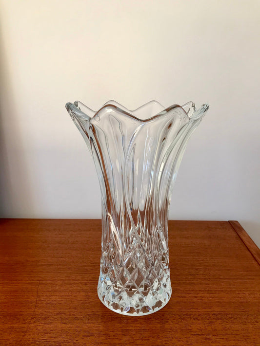 Grand vase en verre / cristal art déco années 40