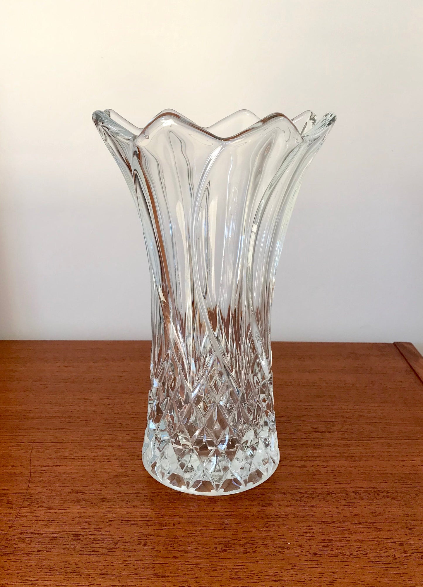 Grand vase en verre / cristal art déco années 40