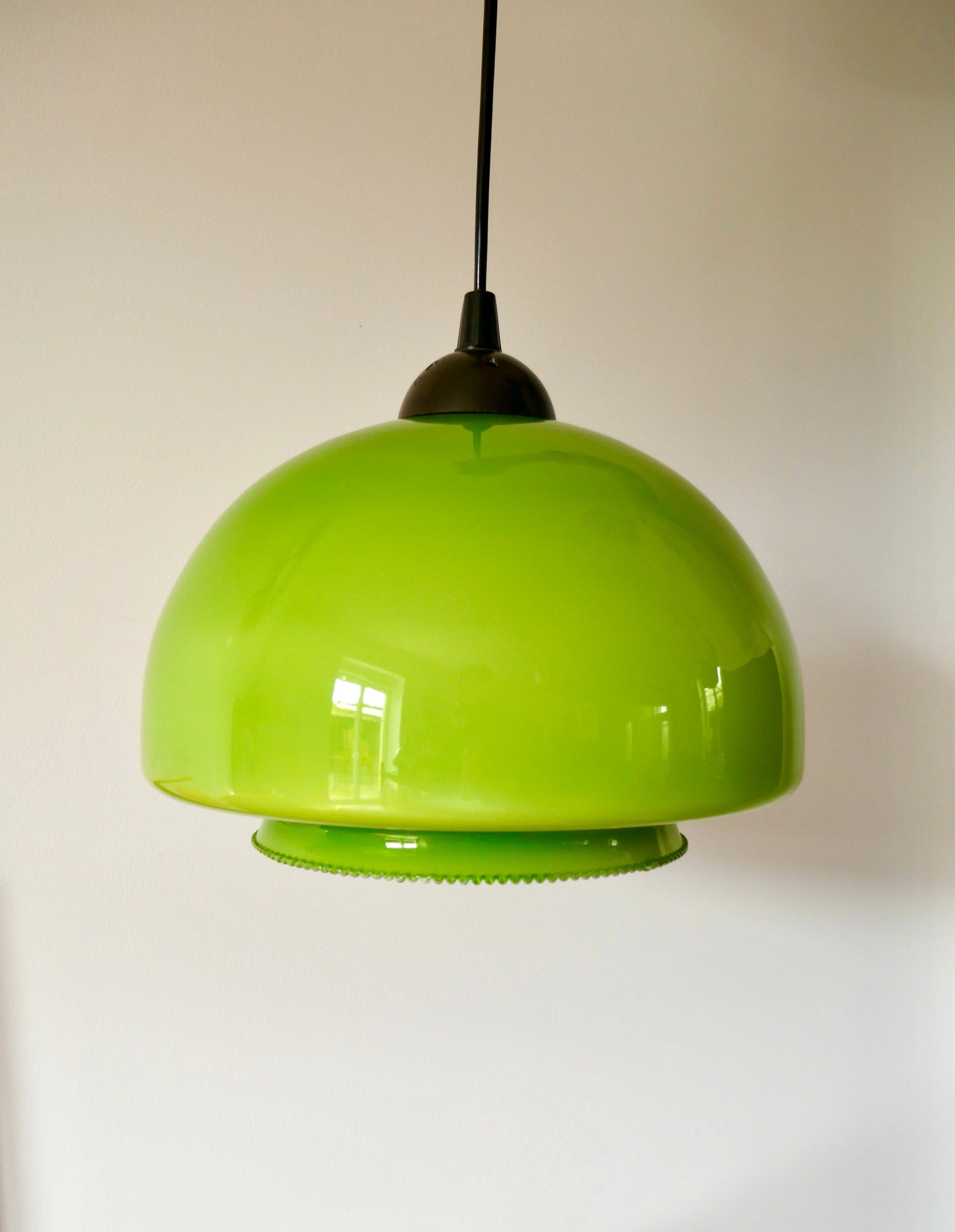 Suspension en opaline verte Mushroom, Design, 1970