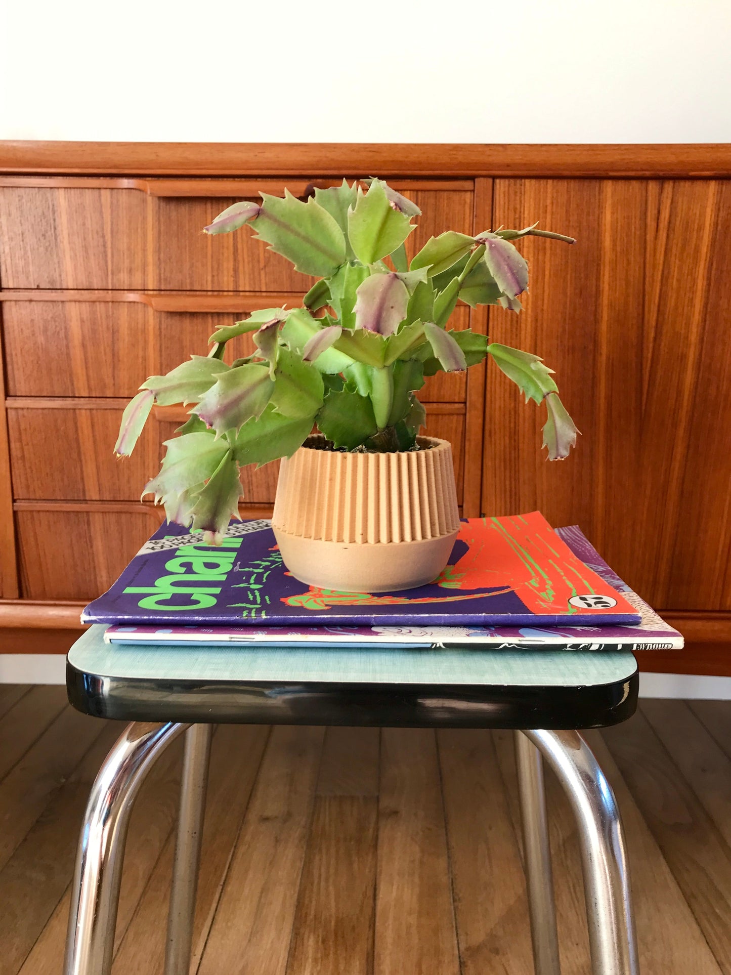 Tabouret en formica vert années 70