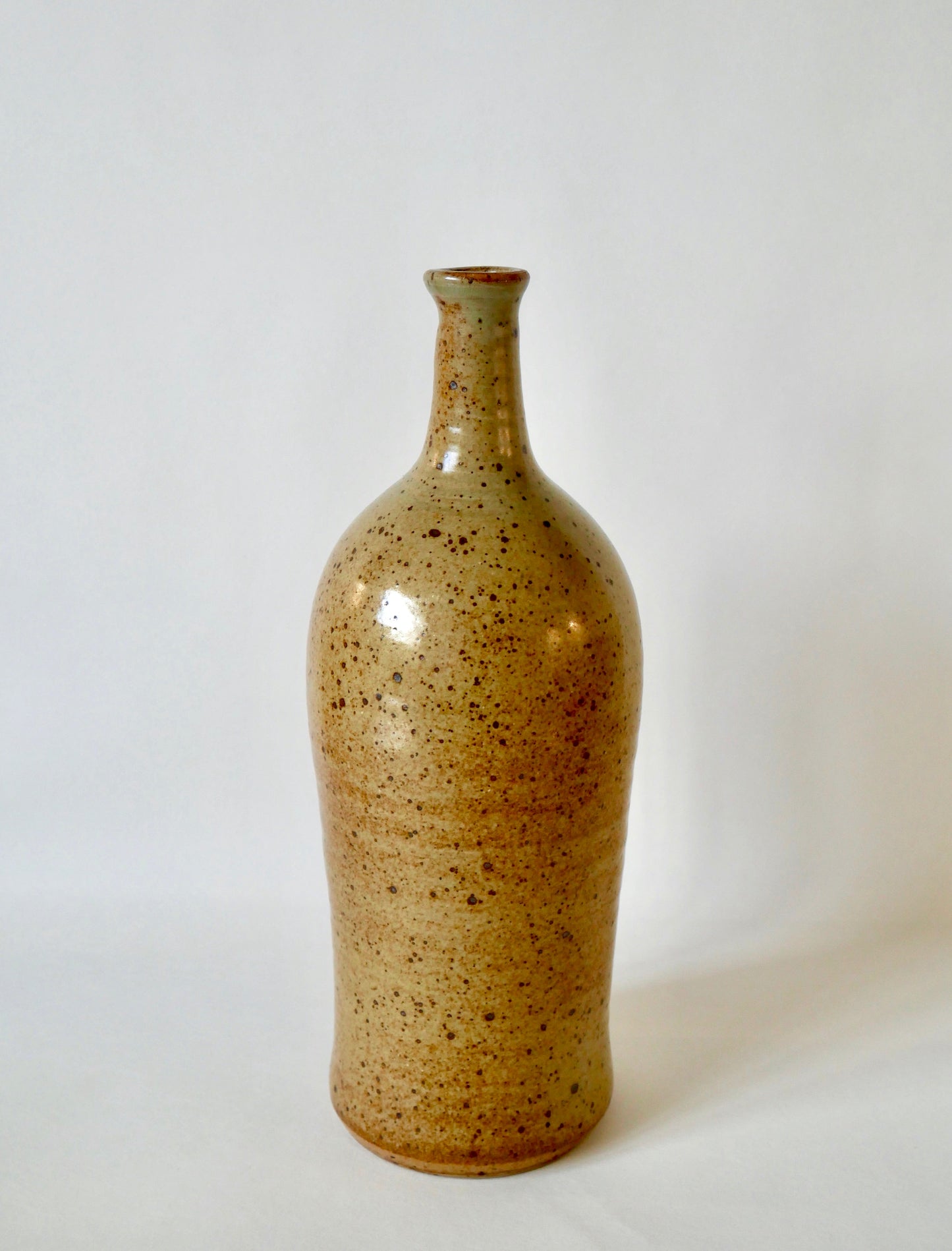 Bouteille en céramique / grès / poterie vintage années 70 signée