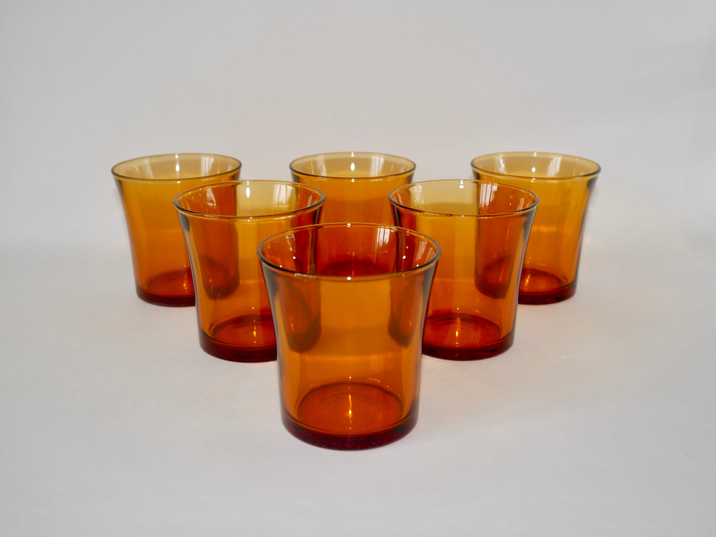 Lot de 6 verres ambrés Duralex années 70