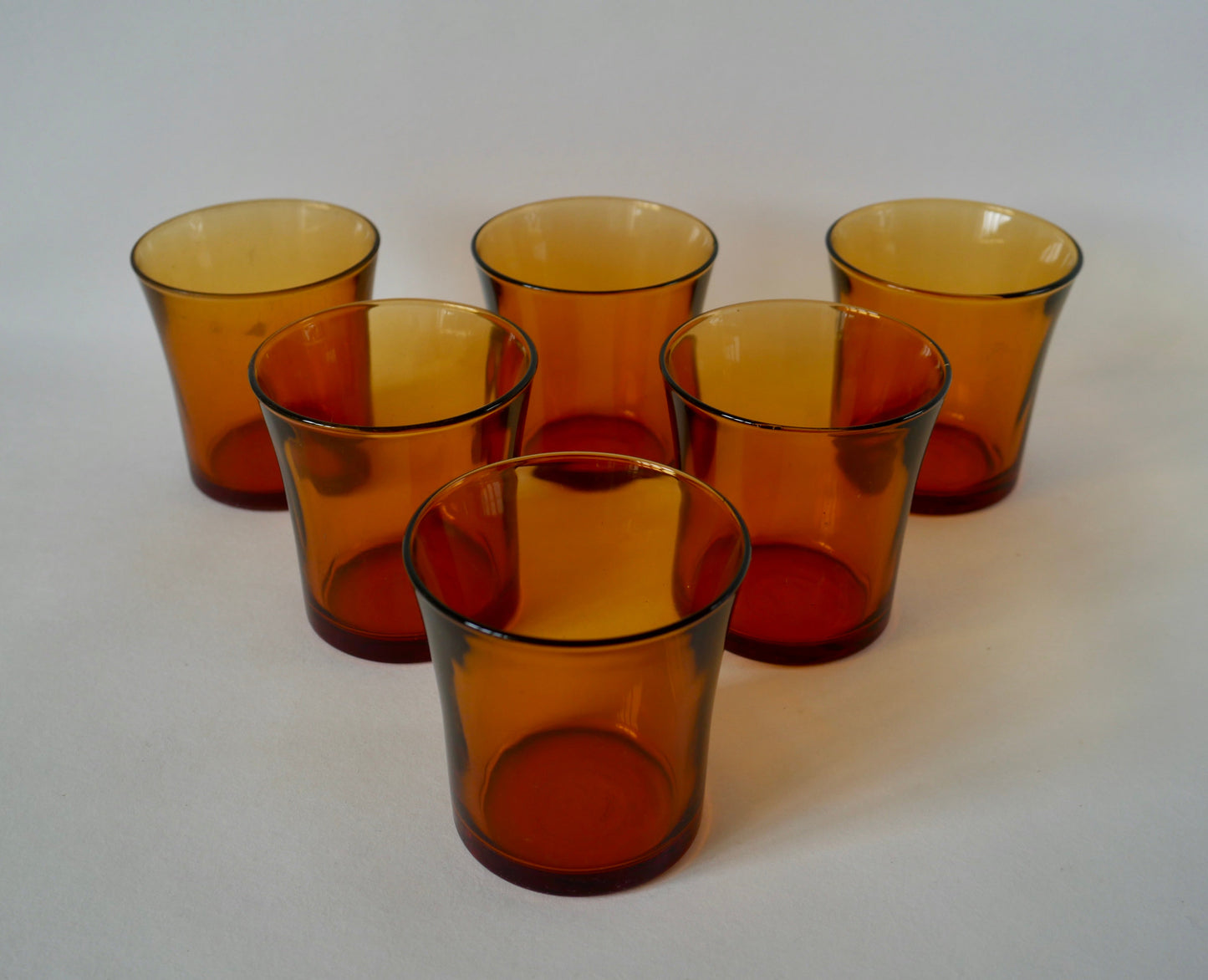 Lot de 6 verres ambrés Duralex années 70